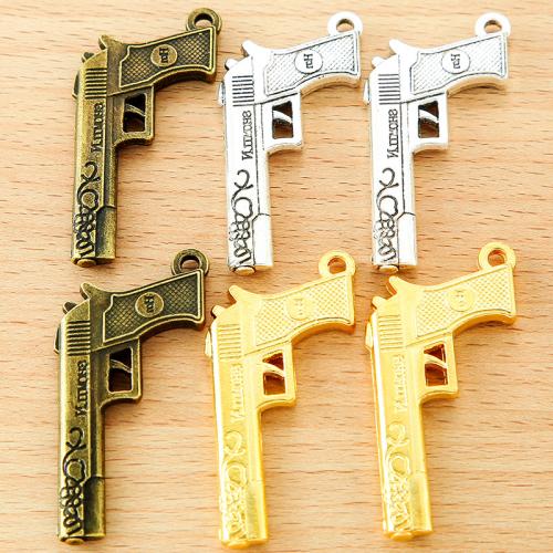 Tibetan Style Gun Pendants, plated, DIY, more colors for choice, 50x26mm, 100PCs/Bag, Sold By Bag