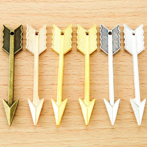 Tibetan Style Pendants, Arrow, plated, DIY, more colors for choice, 62x11mm, 100PCs/Bag, Sold By Bag