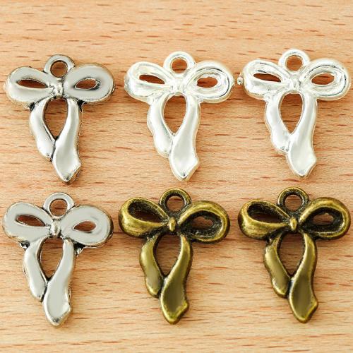 Tibetan Style Bowknot pendentifs, alliage de zinc, Noeud papillon, Placage, DIY, plus de couleurs à choisir, 22x18mm, 100PC/sac, Vendu par sac