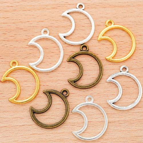 Tibetan Style Moon Pendants, plated, DIY, more colors for choice, 27x21mm, 100PCs/Bag, Sold By Bag