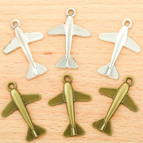 Køretøj Shaped Zinc Alloy Pendler, Airplane, forgyldt, du kan DIY, flere farver til valg, 34x24mm, 100pc'er/Bag, Solgt af Bag