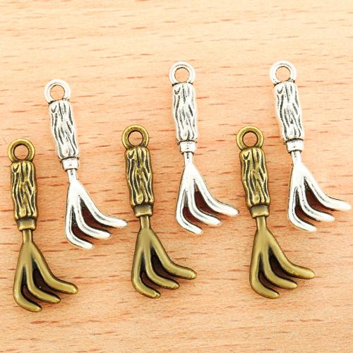 Tibetan Style Pendants, Fork, plated, DIY, more colors for choice, 26x10mm, 100PCs/Bag, Sold By Bag