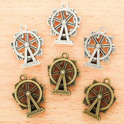 Tibetan Style Pendants, Ferris Wheel, plated, DIY, more colors for choice, 22x17mm, 100PCs/Bag, Sold By Bag