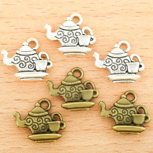 Tibetan Style Pendants, Teapot, plated, DIY, more colors for choice, 13x11mm, 100PCs/Bag, Sold By Bag