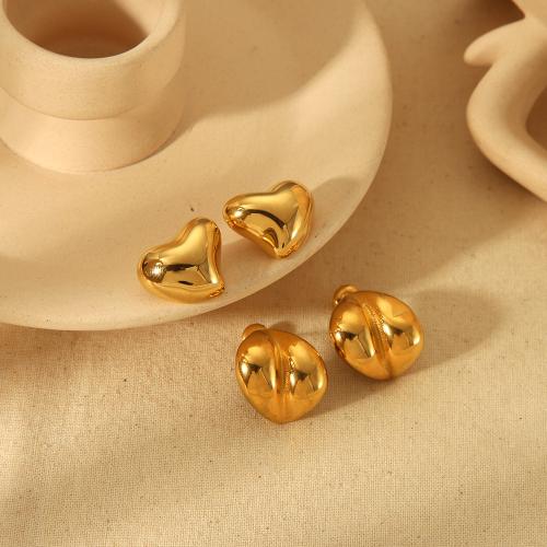 Titanium Steel  Earring, gold color plated, fashion jewelry & different designs for choice, golden, Sold By Pair