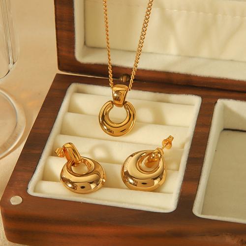 Jewelry Sets Titanium Steel gold color plated fashion jewelry golden Sold By PC