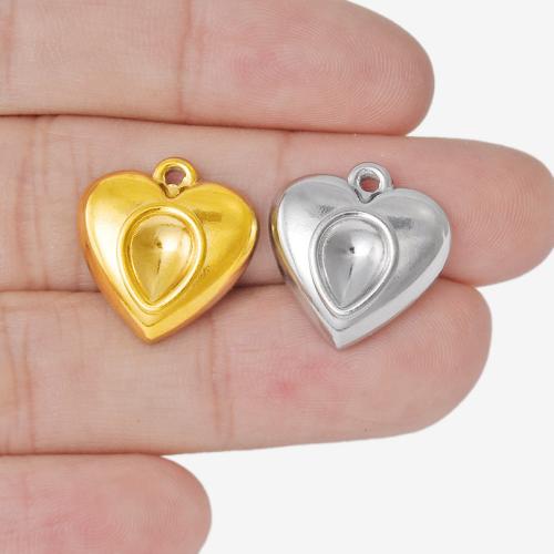 Stainless Steel Heart Pendants, 304 Stainless Steel, plated, DIY, more colors for choice, 16x17mm, Sold By PC