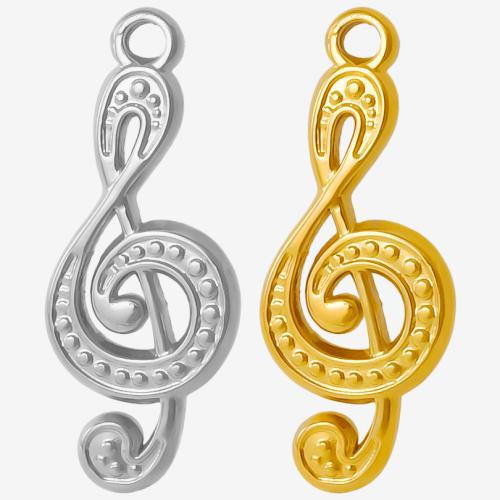 Stainless Steel Pendants, 304 Stainless Steel, Music Note, plated, DIY, more colors for choice, 11x28mm, Sold By PC