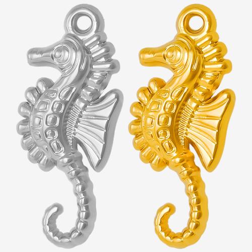 Stainless Steel Animal Pendants, 304 Stainless Steel, Seahorse, plated, DIY, more colors for choice, 12x29mm, Sold By PC