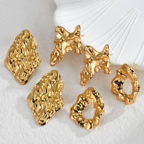 Pendientes de Acero Inoxidable, acero inoxidable 304, chapado, diferentes estilos para la opción & para mujer, dorado, Vendido por Par