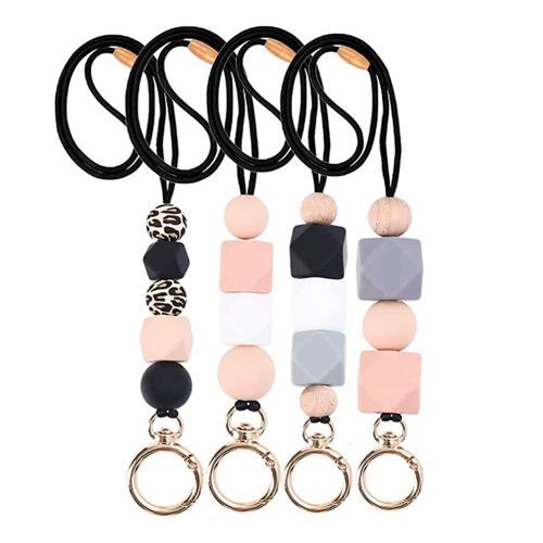 Polyester Cord Cellphone Lanyard, with Wood & Silicone & Tibetan Style, multifunctional & different styles for choice, more colors for choice, Sold By PC