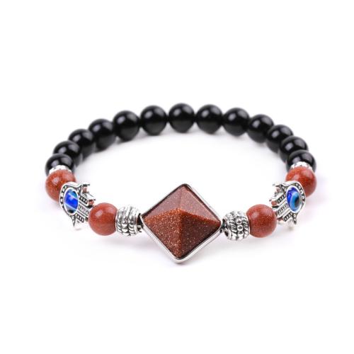 Gemstone Bracelet, with Tibetan Style, different materials for choice & Unisex, Length:Approx 7.3-7.5 Inch, Sold By PC