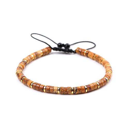 Gemstone Bracelet, with Polyester Cord & Tibetan Style, handmade, different materials for choice & Unisex, Length:Approx 6.7-10.2 Inch, Sold By PC