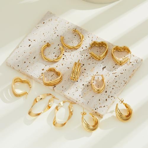 304 Stainless Steel Lever Back Earring, gold color plated, different styles for choice & for woman, Sold By Pair