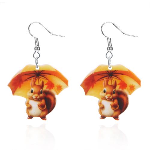 Acrylic Drop Earring, Squirrel, different styles for choice & for woman, Sold By Pair