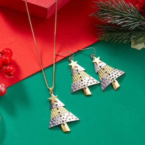 aleación de zinc Conjunto de joya, Árbol de Navidad, chapado, Joyas de Navidad & diferentes estilos para la opción & para mujer, Vendido por UD