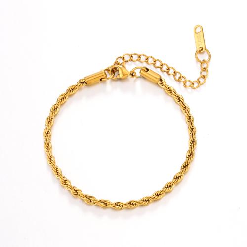 Pulsera de Acero Inoxidable, acero inoxidable 304, con 5cm extender cadena, Joyería & diverso tamaño para la opción & para mujer, dorado, longitud:aproximado 16 cm, Vendido por UD