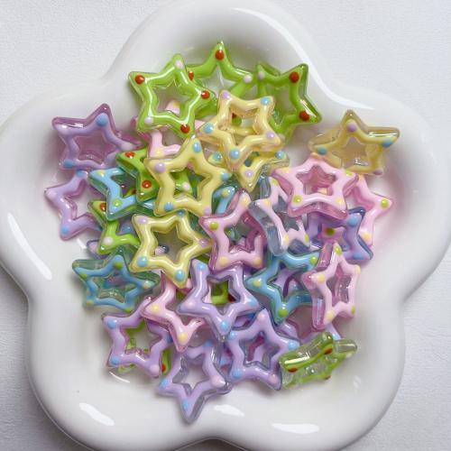 Acrylic Jewelry Beads Star DIY 27mm Sold By Bag