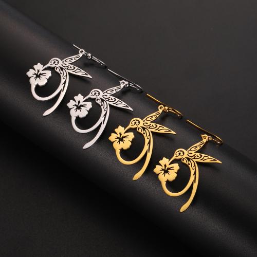 304 Stainless Steel Drop Earring, fashion jewelry & for woman & hollow, more colors for choice, 36.20x22.50mm, Sold By Pair