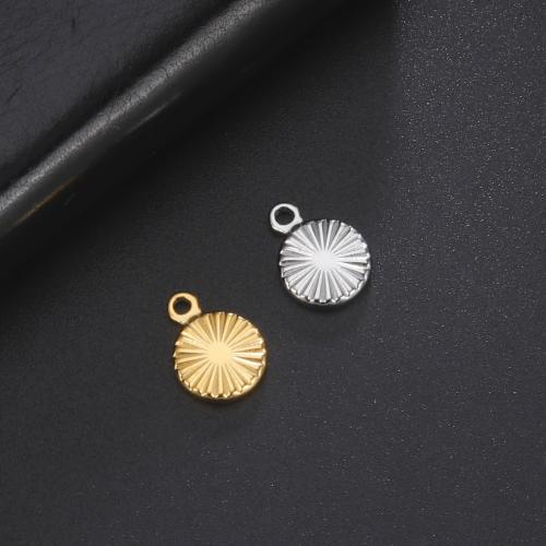 Stainless Steel Pendants, 304 Stainless Steel, Round, fashion jewelry & Unisex, more colors for choice, 13.40x10mm, Sold By PC