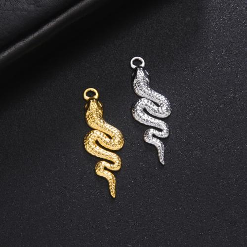 Stainless Steel Animal Pendants, 304 Stainless Steel, Snake, fashion jewelry & Unisex, more colors for choice, 31x10.70mm, Sold By PC