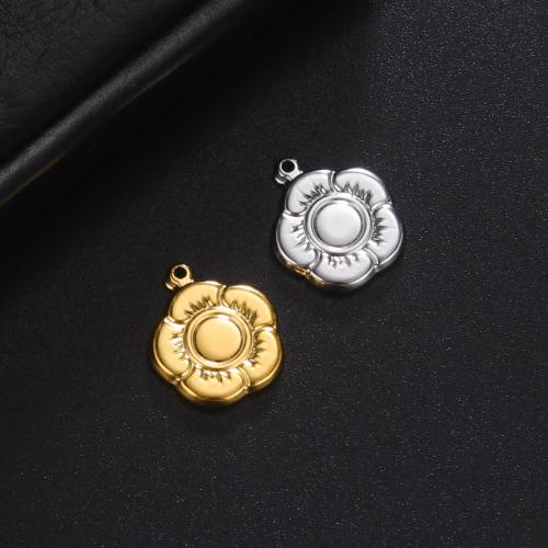 Stainless Steel Pendants, 304 Stainless Steel, petals, fashion jewelry & for woman, more colors for choice, 18.80x16.20mm, Sold By PC