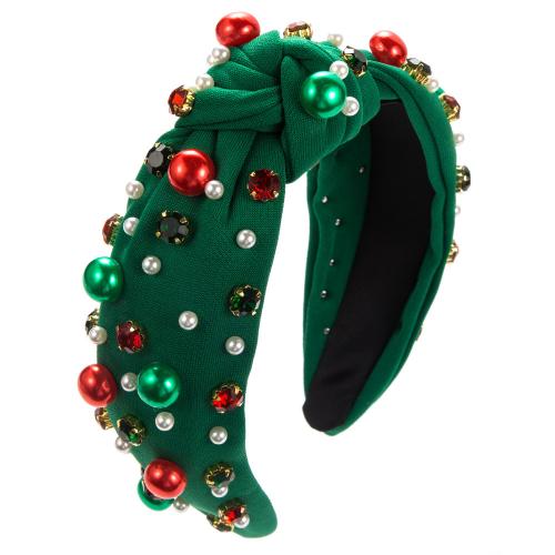 Cloth Hair Band, with Plastic Pearl, handmade, Christmas Design & for woman, more colors for choice, Sold By PC