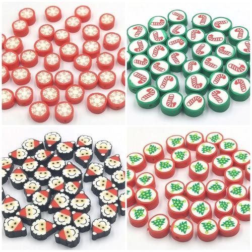 Polymer Clay Beads, Different Shape for Choice & Christmas Design & DIY, more colors for choice, 10x5mm, Approx 100PCs/Bag, Sold By Bag