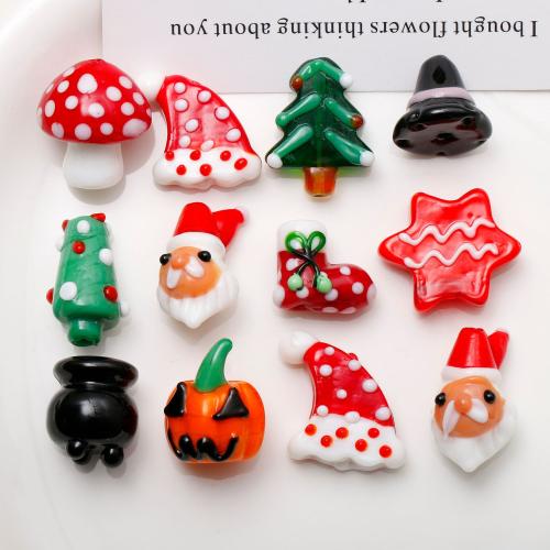 Christmas Lampwork Beads, Different Shape for Choice & Christmas Design & DIY, more colors for choice, Sold By PC