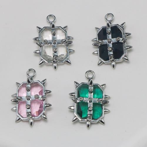 Tibetan Style Rhinestone Pendants, silver color plated, DIY & with rhinestone, more colors for choice, nickel, lead & cadmium free, Sold By PC