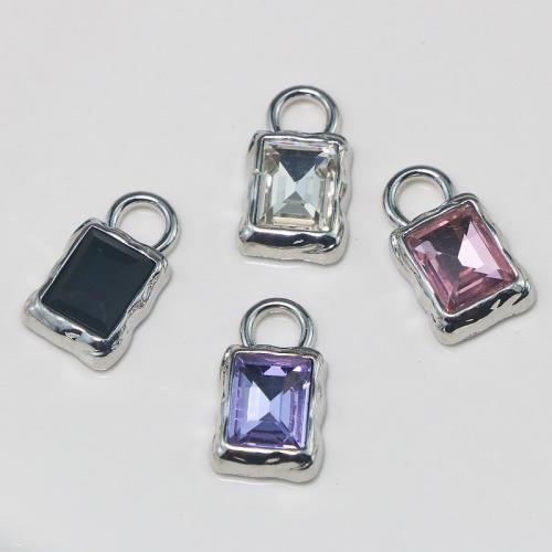 Zinc alliage strass Pendants, alliage de zinc, cadnas, Placage de couleur argentée, DIY & avec strass, plus de couleurs à choisir, protéger l'environnement, sans nickel, plomb et cadmium, Vendu par PC