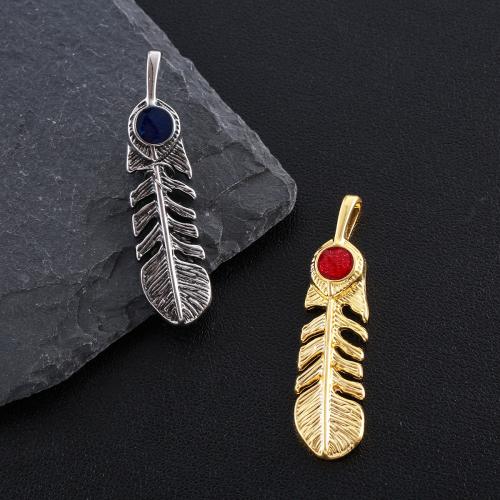 Zinc Alloy Feather Pendants plated DIY & enamel nickel lead & cadmium free Sold By PC