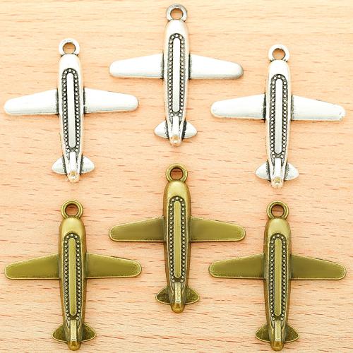 Vehicle Shaped Tibetan Style Pendants, Airplane, plated, DIY, more colors for choice, 35x32mm, 100PCs/Bag, Sold By Bag