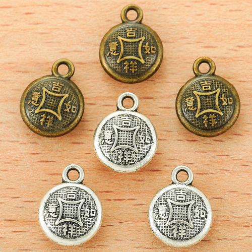 Tibetan Style Pendants, Round, plated, DIY, more colors for choice, 13x10mm, 100PCs/Bag, Sold By Bag