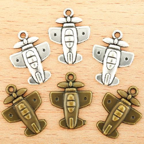 Vehicle Shaped Tibetan Style Pendants, Airplane, plated, DIY, more colors for choice, 20x15mm, 100PCs/Bag, Sold By Bag