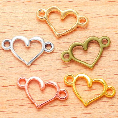 Connettore in lega di zinco cuore, lega in zinco, placcato, DIY & 1/1 anello del connettore, nessuno, 17x15mm, 100PC/borsa, Venduto da borsa