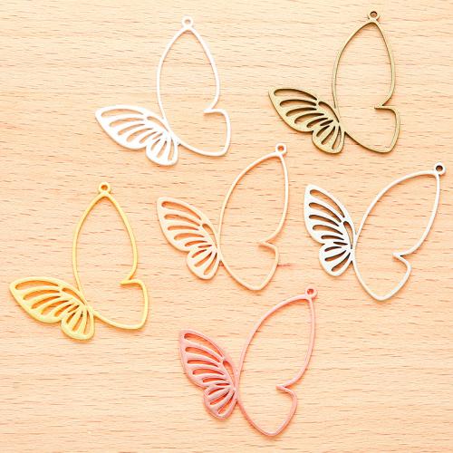 Tibetan Style Animal Pendants, Butterfly, plated, DIY, more colors for choice, 39x38mm, 100PCs/Bag, Sold By Bag