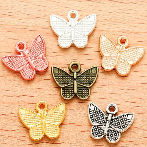 Tibetan Style Animal Pendants, Butterfly, plated, DIY, more colors for choice, 13x11mm, 100PCs/Bag, Sold By Bag