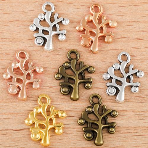 Tibetan Style Pendants, Tree, plated, DIY, more colors for choice, 15x11mm, 100PCs/Bag, Sold By Bag