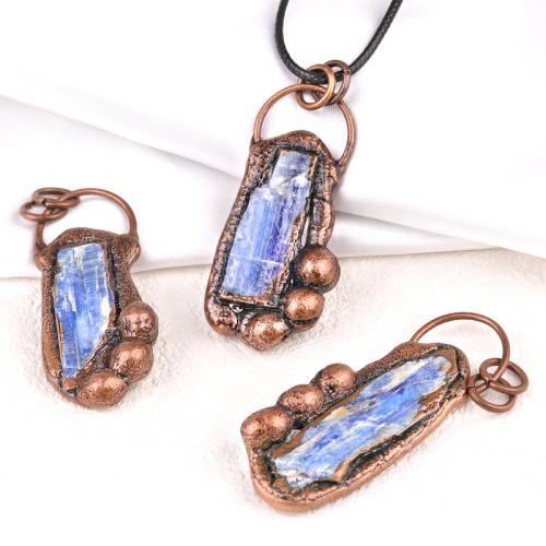 Quartz Gemstone Pendants, Kyanite, with Iron, DIY, mixed colors, Sold By PC