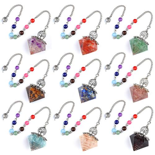 Natural Stone Pendulum, with Resin & Iron, different materials for choice, more colors for choice, Sold By PC