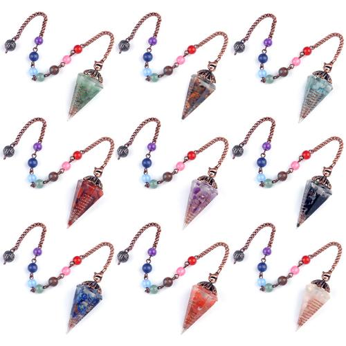 Natural Stone Pendulum, with Resin & Iron, different materials for choice, more colors for choice, Sold By PC