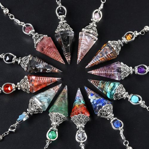 Natural Stone Pendulum, with Resin & Iron, different materials for choice, more colors for choice, Sold By PC