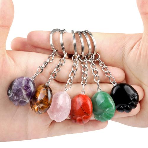 Iron Key Clasp, Natural Stone, with Iron, Claw, fashion jewelry & different materials for choice, more colors for choice, Sold By PC