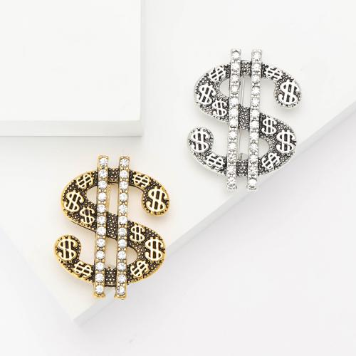 Zinc Alloy Brooches plated fashion jewelry & with rhinestone nickel lead & cadmium free Sold By PC