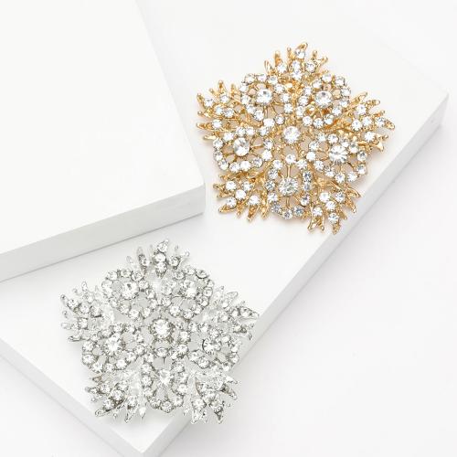 Zinc Alloy Brocher, Stjerne, forgyldt, mode smykker & med rhinestone, flere farver til valg, nikkel, bly & cadmium fri, 65x65mm, Solgt af PC