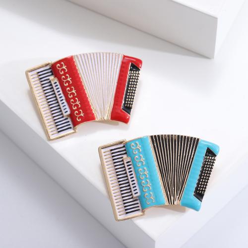 Zinc Alloy Brooches Musical Instrument plated fashion jewelry & enamel nickel lead & cadmium free Sold By PC