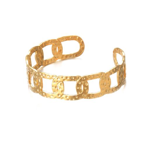 Brazalete del acero inoxidable, acero inoxidable 304, chapado, para mujer, dorado, Vendido por UD