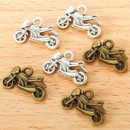 Vehicle Shaped Tibetan Style Pendants, Motorcycle, plated, DIY, more colors for choice, 21x13mm, 100PCs/Bag, Sold By Bag