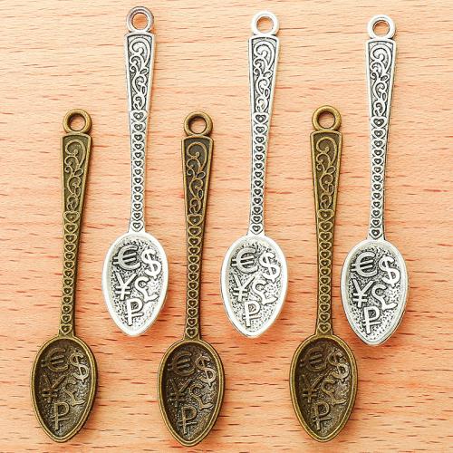 Zinc Alloy Pendants Spoon plated DIY Sold By Bag